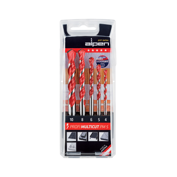 5 delni set vsestranskih svedrov alpen profi multicut pm5 topdom
