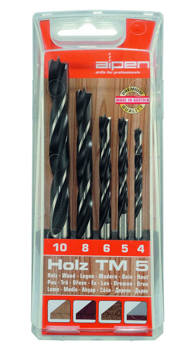 5 delni set svedrov za les cv hss tm 5 alpen topdom 1