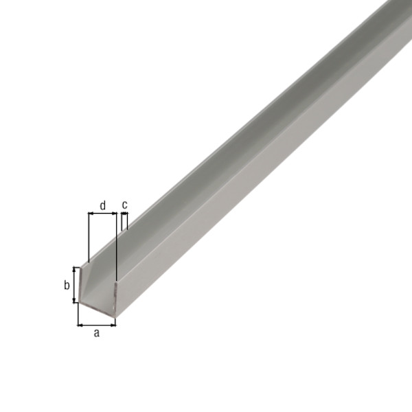 ALU U PROFIL 10x12x10x1.5mm 1m TOPDOM1