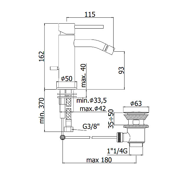 ARMATURA ZA BIDE LIGHT PAFFONI1 TOPDOM