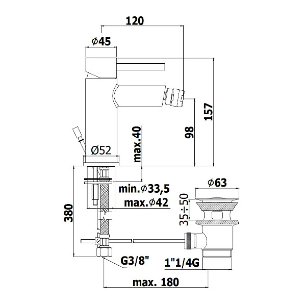 ARMATURA ZA BIDE STICK1 PAFFONI TOPDOM