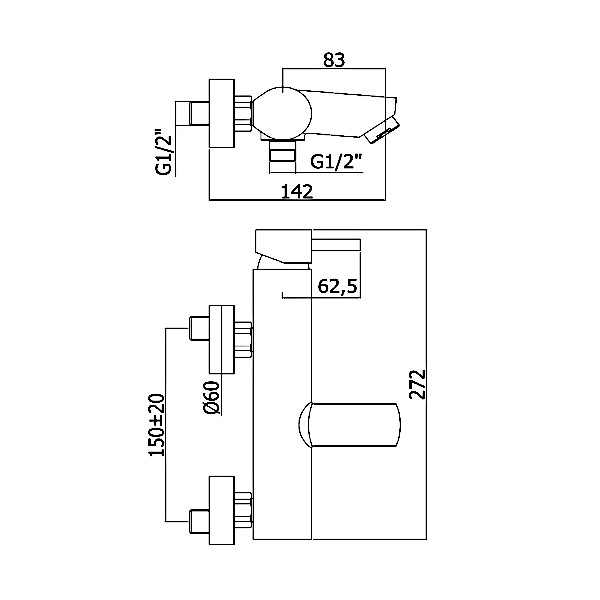 ARMATURA ZA KAD STICK S CEVJO IN ROCKO PAFFONI TOPDOM1