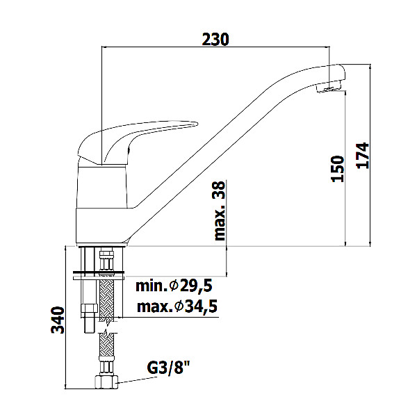 ARMATURA ZA KUHINJO DUEMILA PAFFONI1 TOPDOM