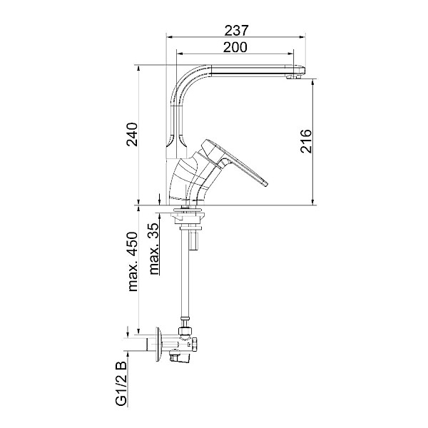 ARMATURA ZA KUHINJO INFINITY 170 UNITAS1 TOPDOM