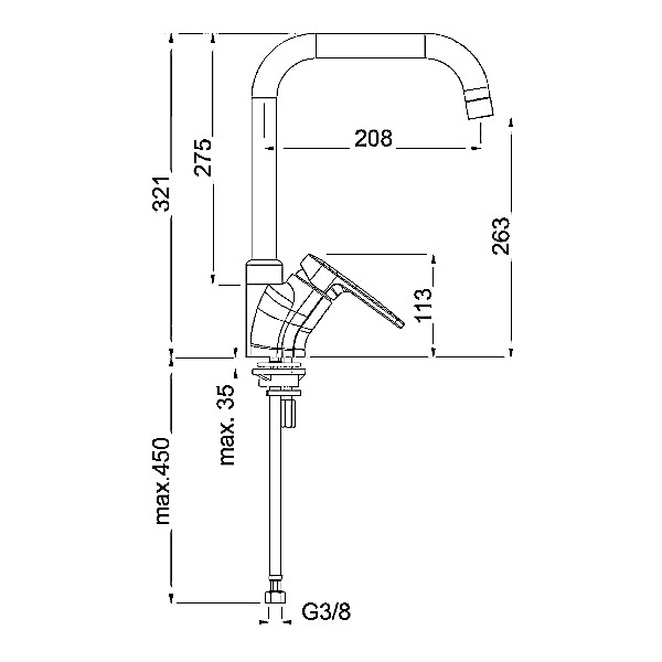 ARMATURA ZA KUHINJO INFINITY 176 UNITAS1 TOPDOM