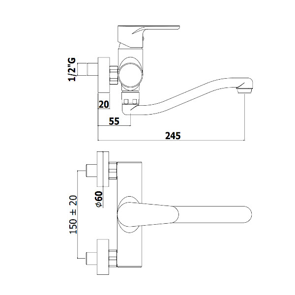 ARMATURA ZA KUHNIJO GREEN ZIDNA PAFFONI TOPDOM