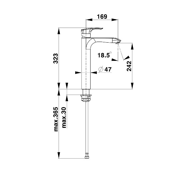 ARMATURA ZA UMIVALNIK ELITE 089 VISOKA UNITAS TOPDOM2
