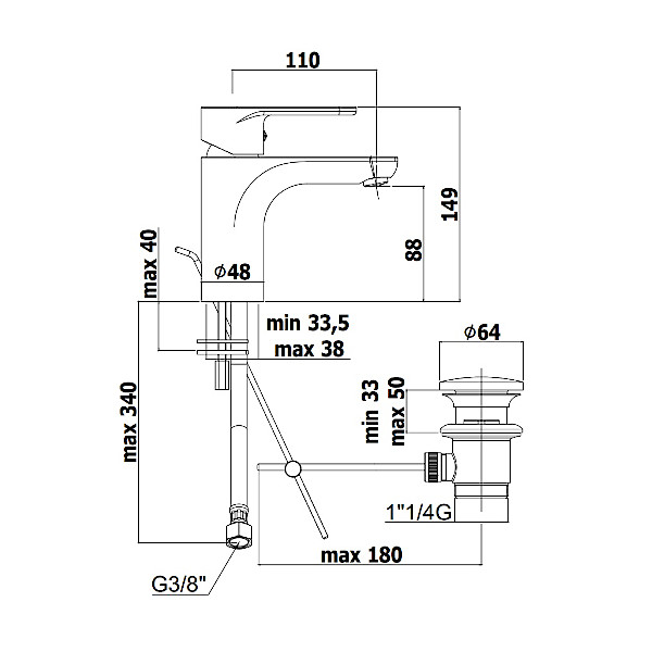 ARMATURA ZA UMIVALNIK GREEN PAFFONI TOPDOM