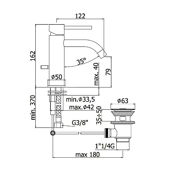 ARMATURA ZA UMIVALNIK LIGHT PAFFONI TOPDOM3