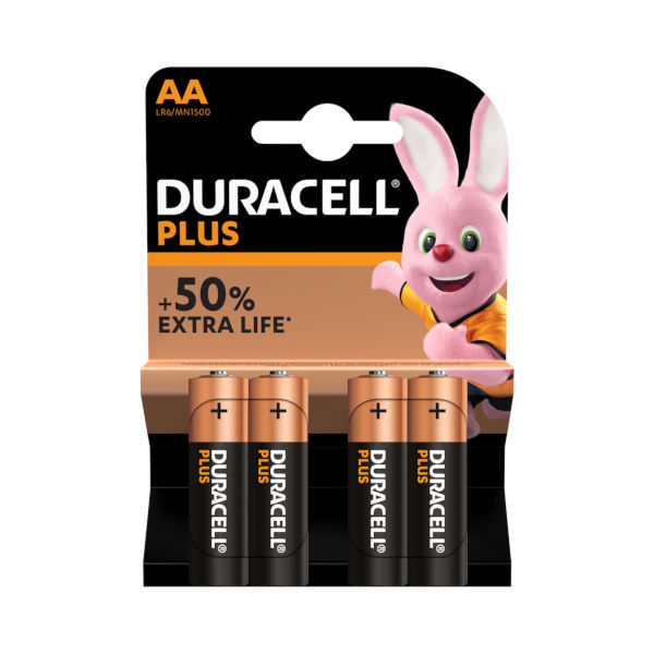 BATERIJE DURACELL 1.5V AA PLUS POWER ALKALINE 4kos TOPDOM