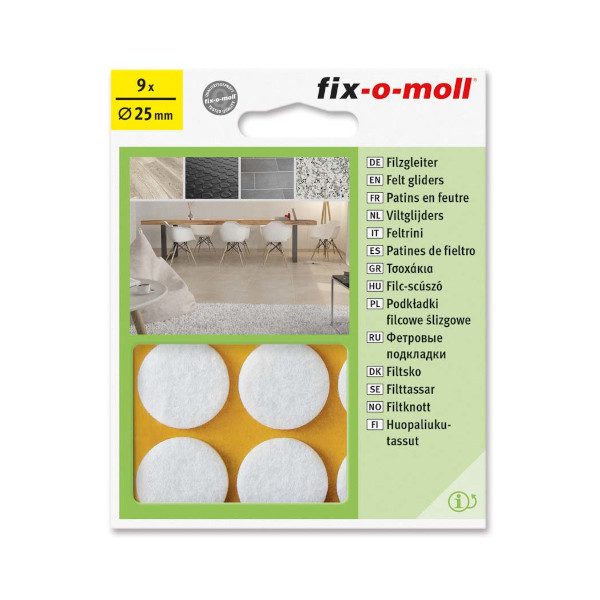 FILC PODLOZKE fi25mm BELE 9kos TOPDOM