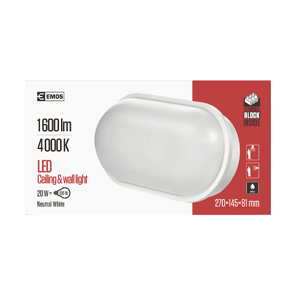 NADOMETNO LED SVETILO 20W OVALNO EMOS TOPDOM1