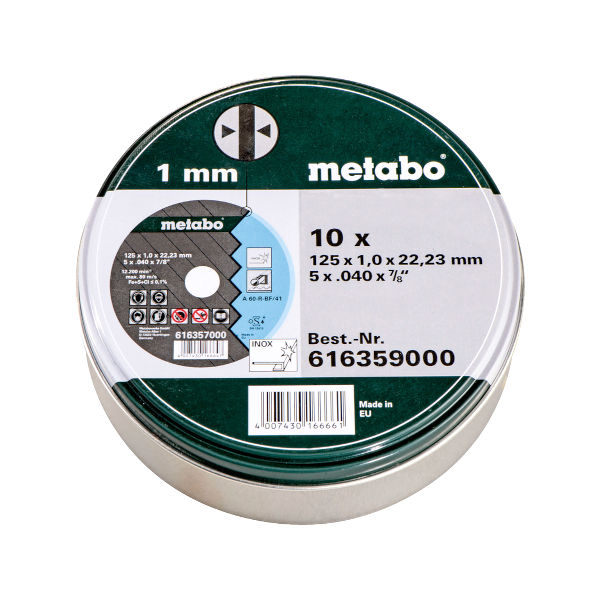 REZALNA PLOSCA ZA INOX METABO SP 125x1x22.23mm TF 41 10kos TOPDOM