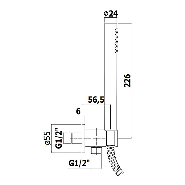 STENSKI PRIKLJUCEK ZA TUS CEV TONDO Z DRZALOM IN ROCKO PAFFONI TOPDOM1