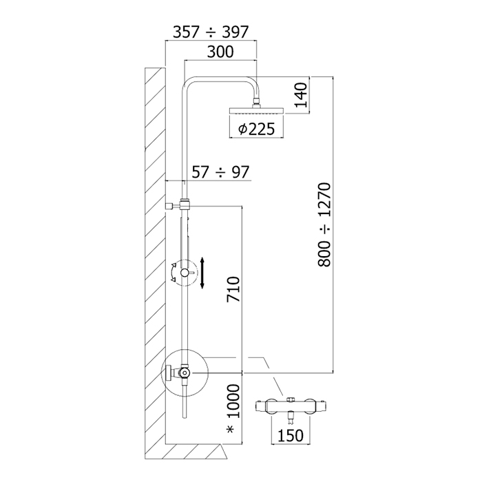 TERMOSTATSKI TUS SET MINI BIRILLO ZCOL638LIQCR PAFFONI TOPDOM 3