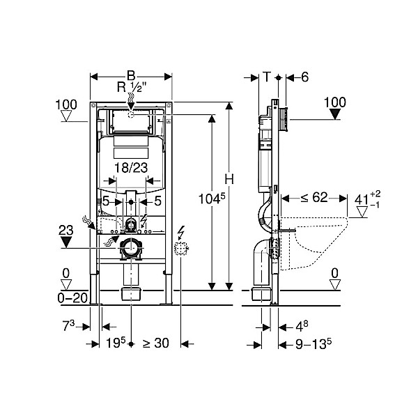 VGRADNI KOTLICEK DUOFIX ZA SUHOMONTAZO GEBERIT TOPDOM