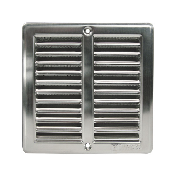 VGRADNI ZRACNIK Z MREZICO 150x150mm INOX TOPDOM