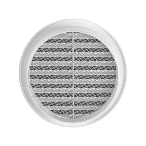 VGRADNI ZRACNIK Z MREZICO fi125mm BEL TOPDOM2