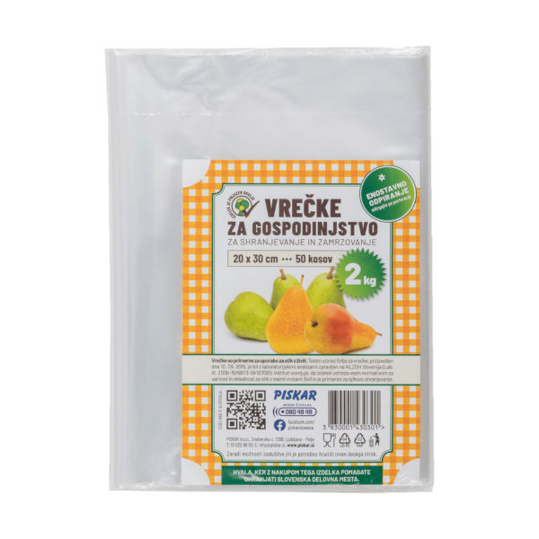 VRECKE ZA ZMRZOVANJE 2kg 20x30cm 50kos TOPDOM