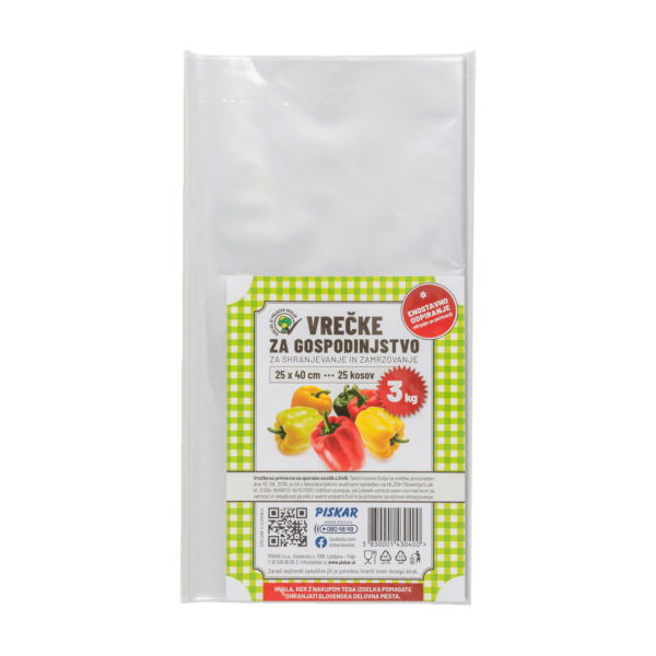 VRECKE ZA ZMRZOVANJE 3kg 25x40cm 50kos TOPDOM