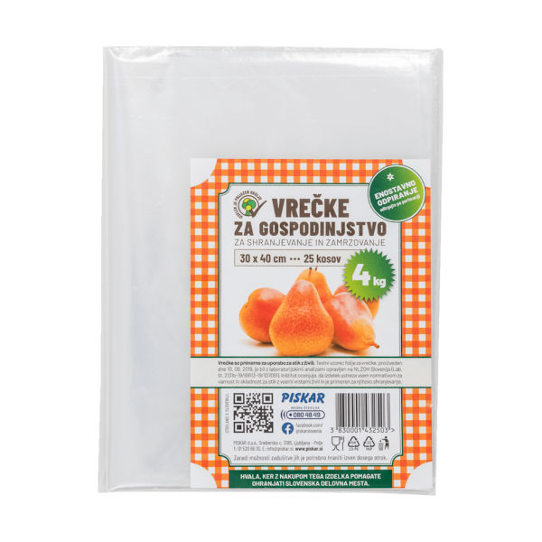 VRECKE ZA ZMRZOVANJE 4kg 30x40cm 25kos TOPDOM