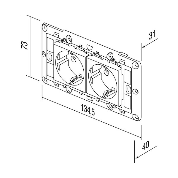VTICNICA CM10PW U 2x SUKO 16A BELA TEM TOPDOM2