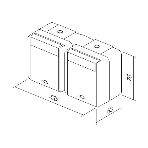 VTICNICA FONTANA CF10PW U 2x SUKO 16A BELA TEM TOPDOM2