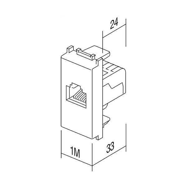 VTICNICA KM37PW B CAT5 RJ45 BELA TEM TOPDOM2