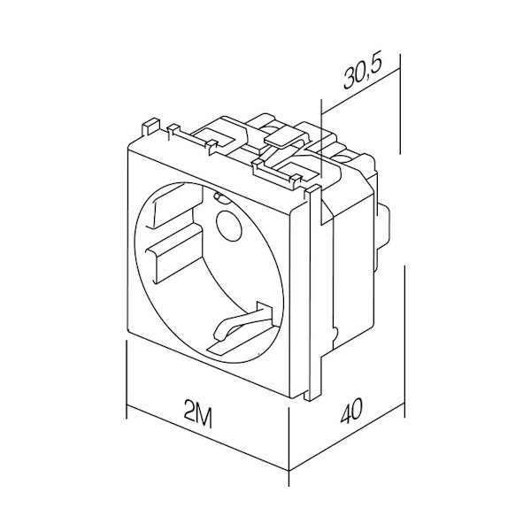 VTICNICA VM10SB B SUKO KS 2P E 16A CRNA TEM TOPDOM2