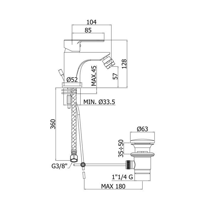 armatura s sifonom za bide BLU 135CR paffoni topdom 2