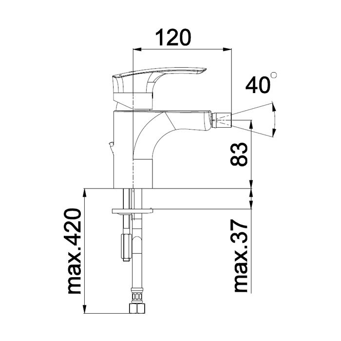 armatura za bide  elite e50 00588 unitas topdom 2