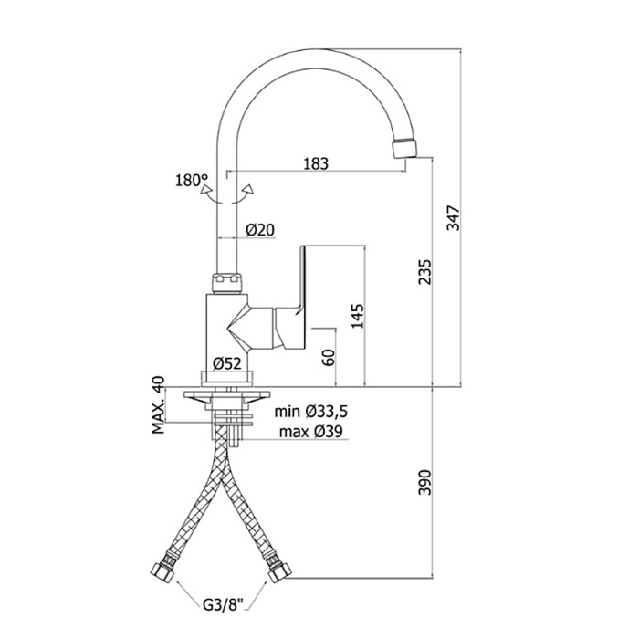 armatura za kuhinjo blu blu180cr paffoni topdom 3