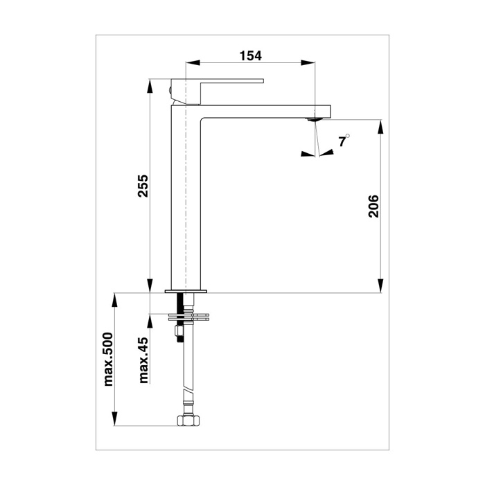 armatura za umivalnik sq visoka crna 00058B unitas topdom 2