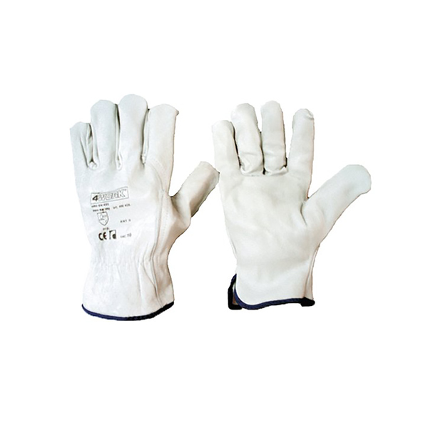 delovne rokavice 4work 406 usnjene bele