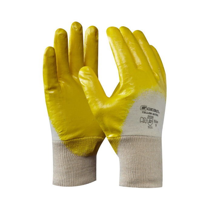 delovne rokavice gebol yellow nitril topdom