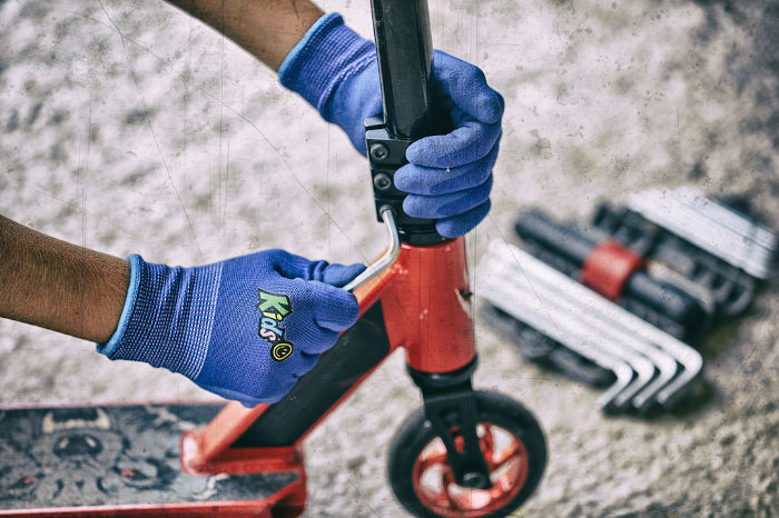 otroske delovne rokavice gebol kids modre topdom 3