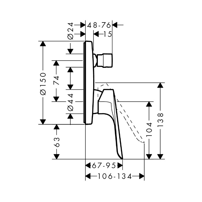 podometna armatura za tus logis e 71404000 hansgrohe topdom 2