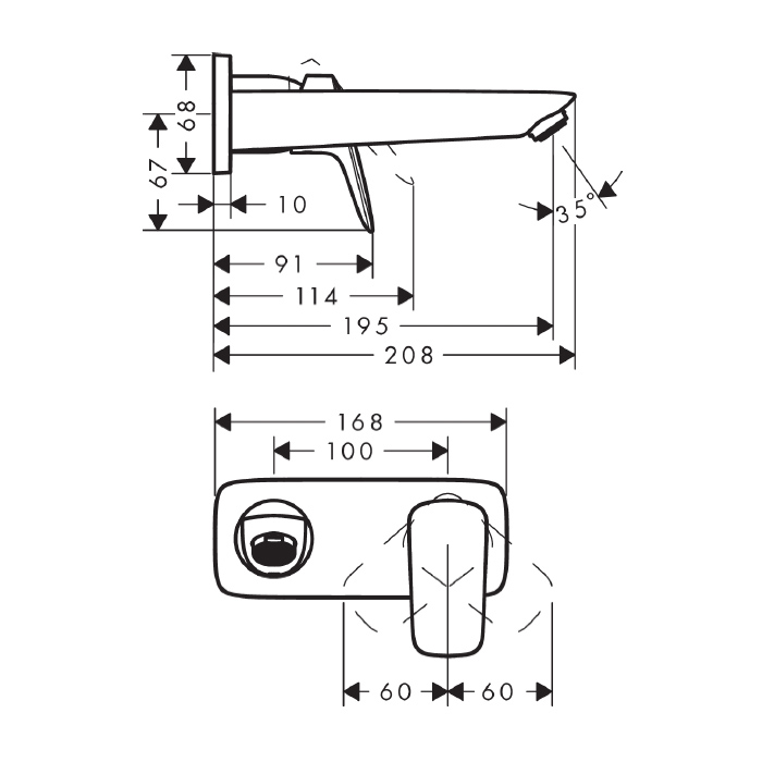 podometna armatura za umivalnik logis 71220000 hansgrohe topdom 4