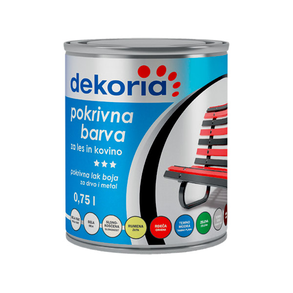 pokrivna barva za les in kovino dekoria 075 topdom