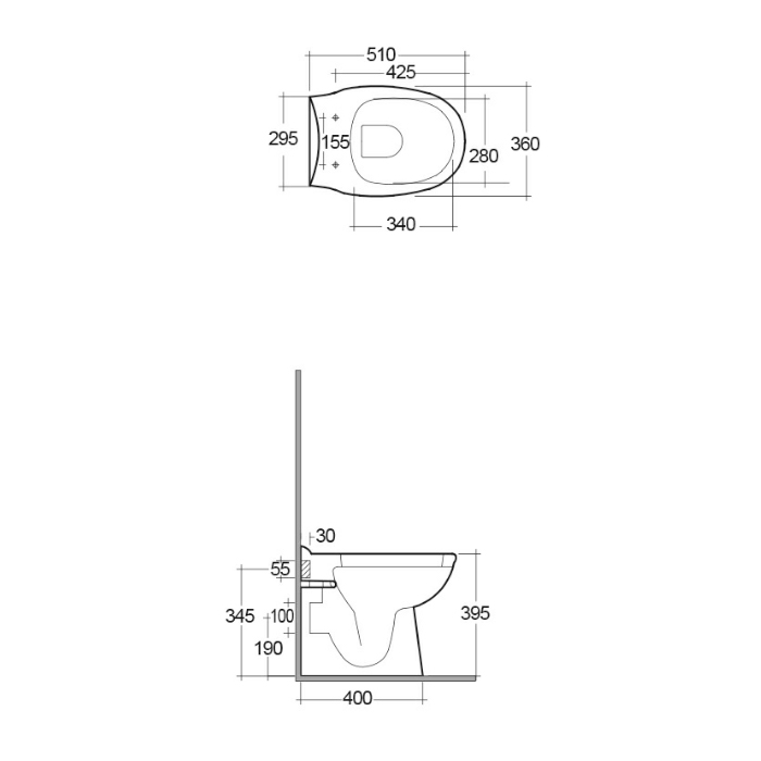 wc skoljka talna s stenskim odtokom karla KAWC00004 rak topdom 2