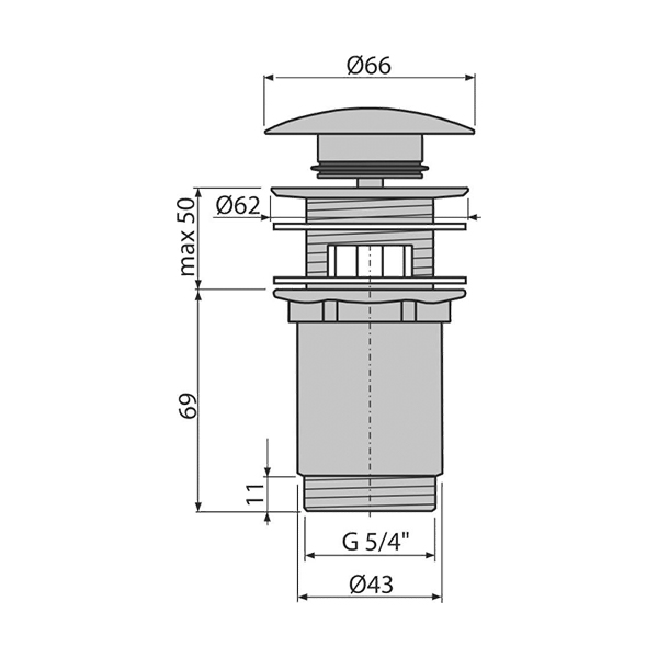 zgornji del sifona za umivalnik click clack pokrivni cep fi66 obnova 2