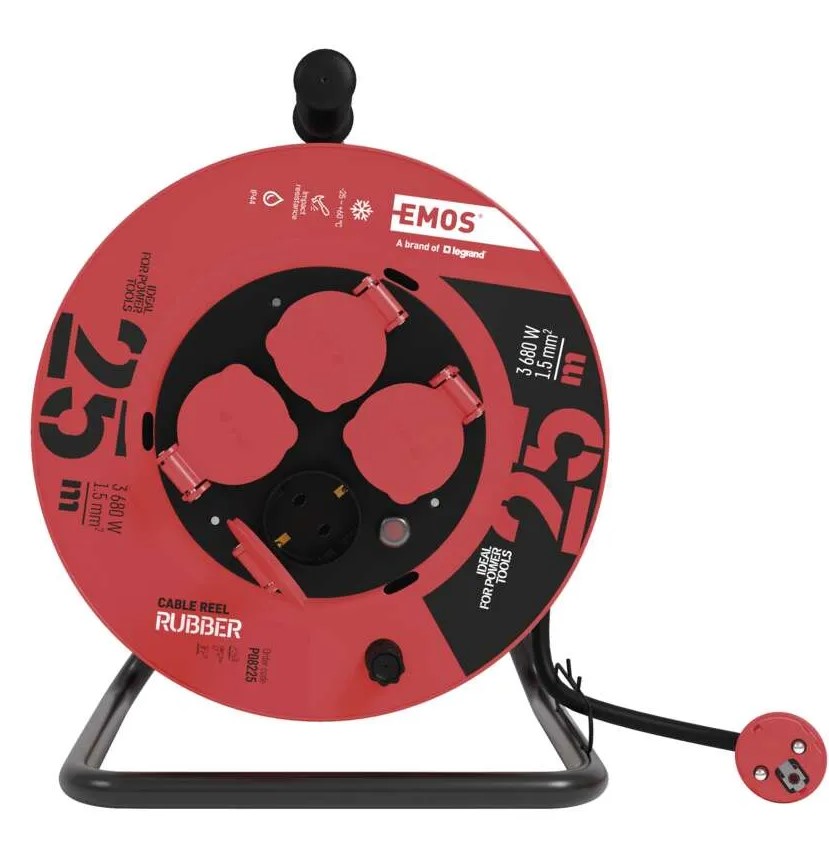 Podaljsek kolutni 25m 4vtic.3x15mm P08225 Emos 2