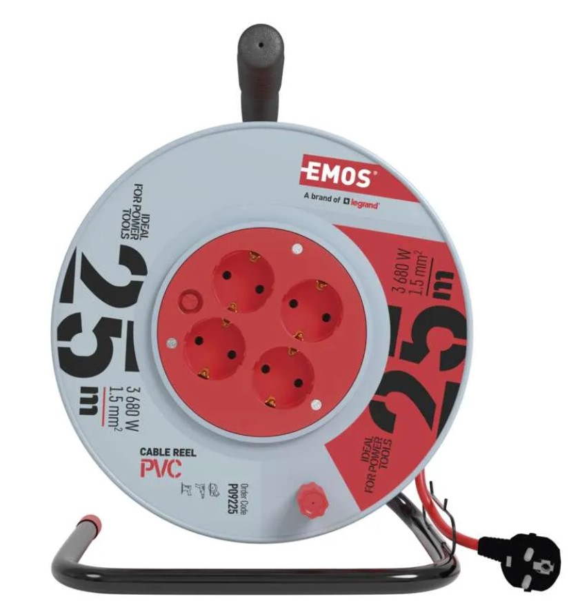 Podaljsek kolutni 25m 4vtic.3x15mm P09225 Emos 2