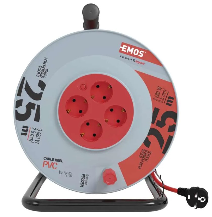 Podaljsek kolutni 25m 4vtic.3x25mm P09225M Emos 2