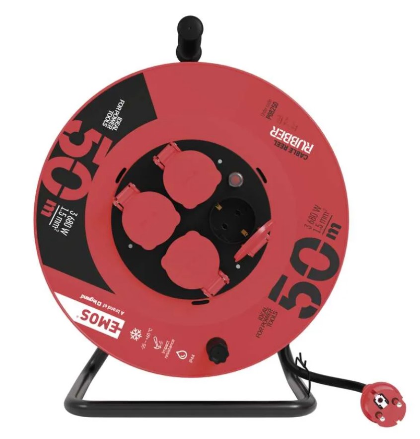 Podaljsek kolutni 50m 4vtic.3x15mm P08250 Emos 2