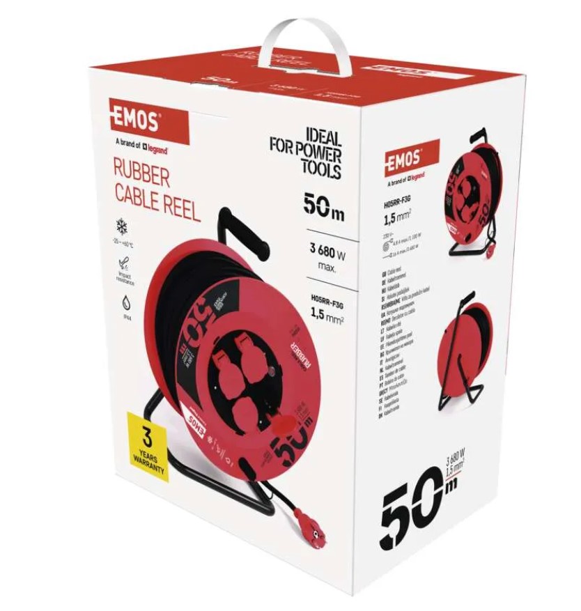 Podaljsek kolutni 50m 4vtic.3x15mm P08250 Emos 3