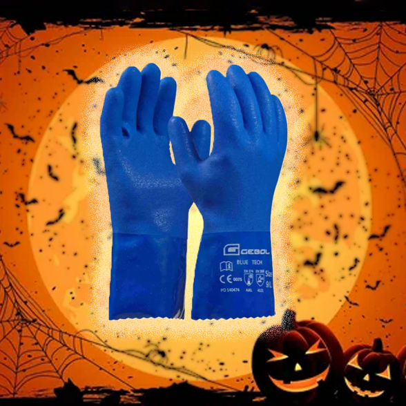 ROKAVICE GEBOL BLUE TECH KISLINSKO ODPORNE MODRE eobnova haloween