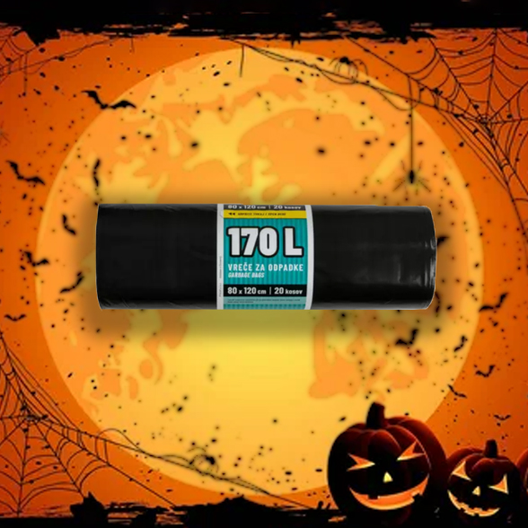 VRECKE ZA SMETI 170l ZELO MOCNE 80X120cm 20KOS eobnova haloween