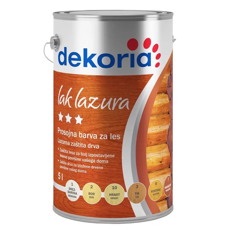 barva za les dekoria lak lazura hrast 5l topdom obnova eobnova