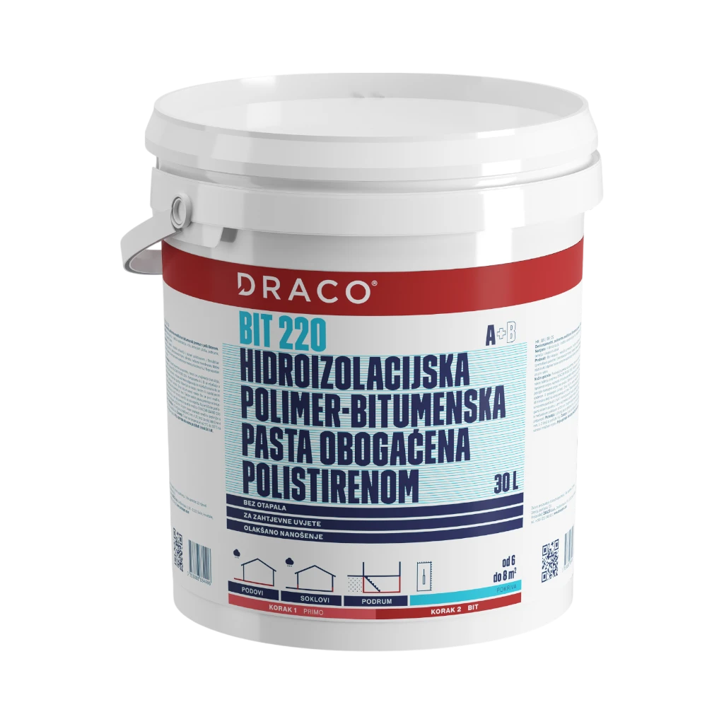 draco bit 220 30l 2k bitupasta za hidroizolacijo temeljev in vkopanega zidu eobnova